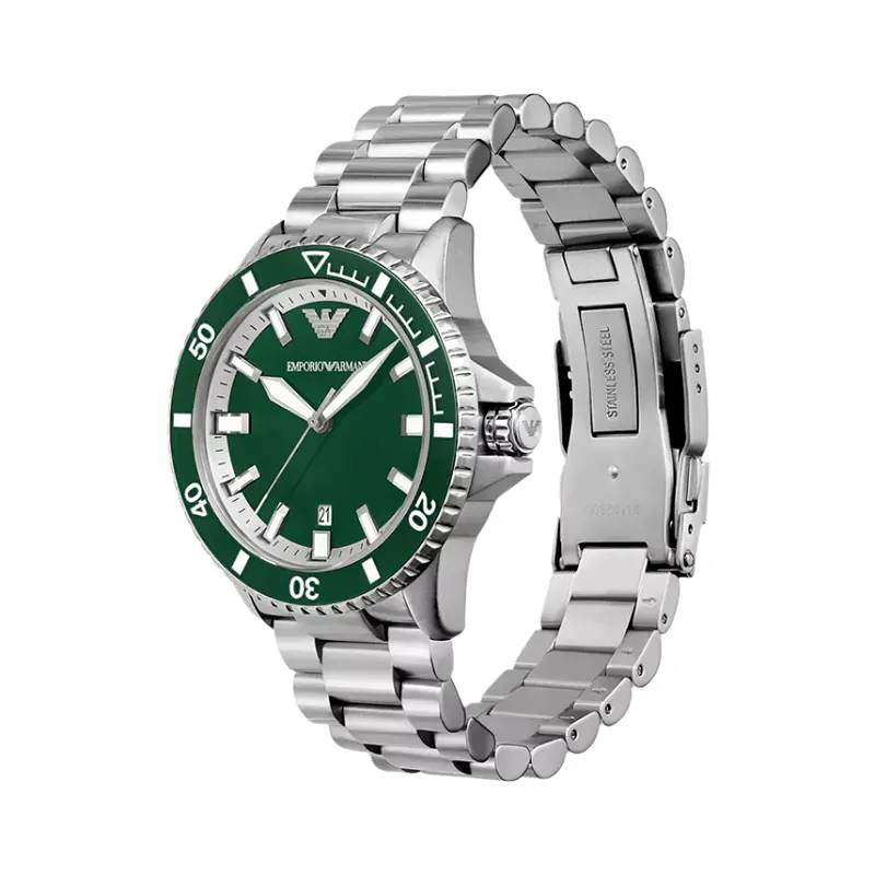 Emporio Armani Sea Explorer Green Dial Men's Watch- AR60080